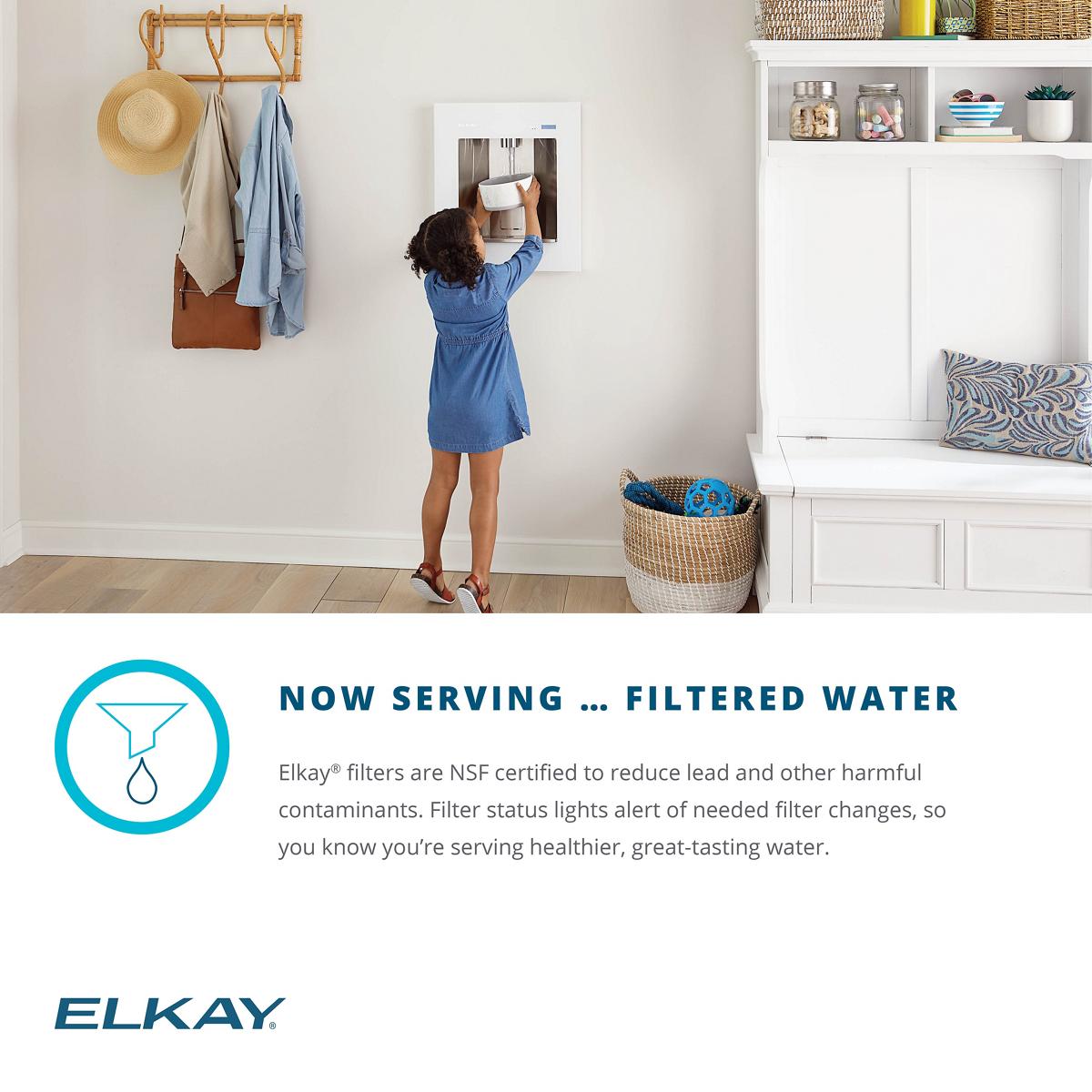 Elkay LBWD06WHK ezH2O Liv Built-in Filtered Water Dispenser, Remote Chiller, Aspen White - The Sink Boutique
