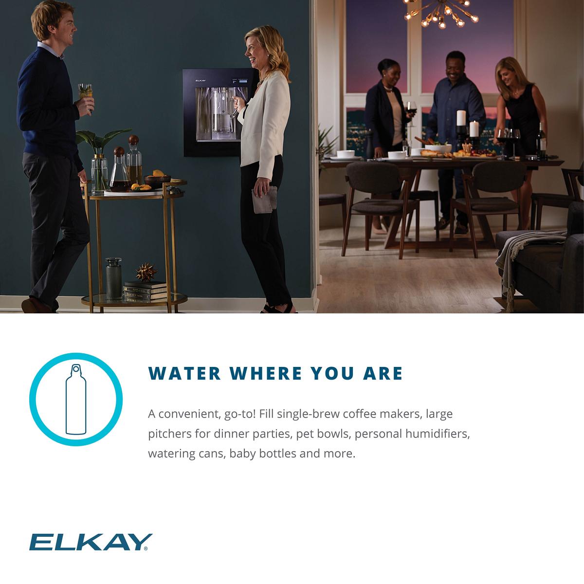 Elkay LBWD06WHK ezH2O Liv Built-in Filtered Water Dispenser, Remote Chiller, Aspen White - The Sink Boutique