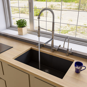 Alternate Image for ALFI Black 33" Single Bowl Undermount Granite Composite Kitchen Sink, AB3322UM-BLA