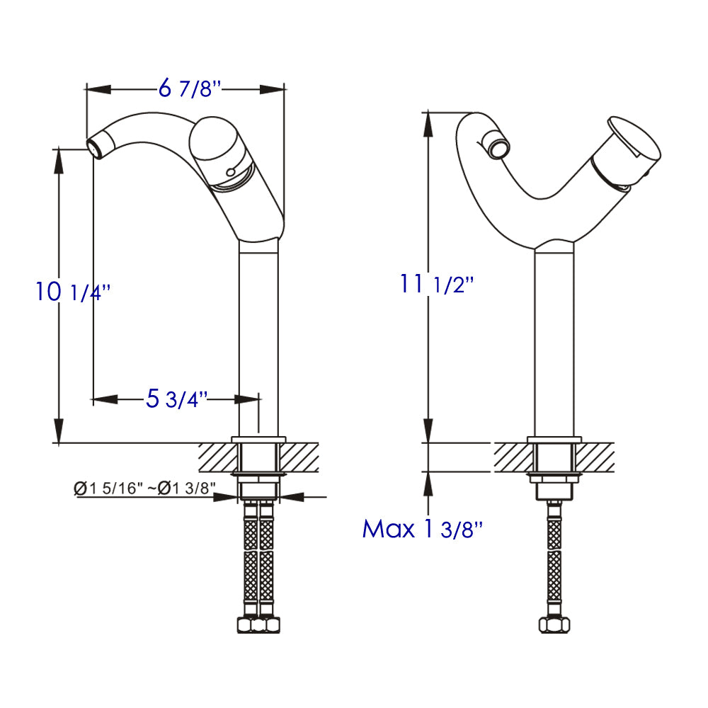 ALFI Tall Wave Brushed Nickel Single Lever Bathroom Faucet, AB1570-BN - The Sink Boutique