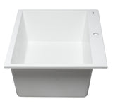ALFI White 33" Single Bowl Drop In Granite Composite Kitchen Sink, AB3322DI-W