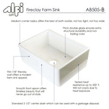 ALFI 26" Contemporary Smooth Fireclay Farmhouse Apron Sink, Biscuit, AB505-B - The Sink Boutique