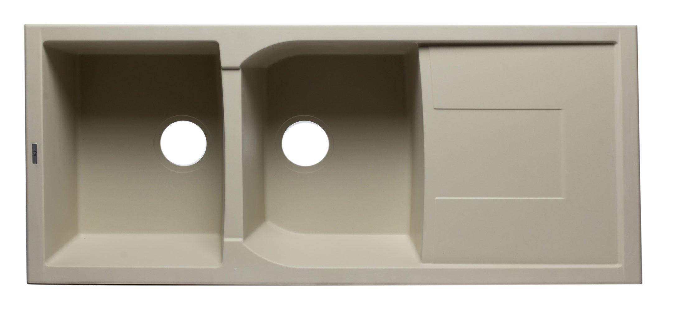 Alternate Image for ALFI 46" Double Bowl Granite Composite Kitchen Sink with Drainboard, Biscuit, AB4620DI-B