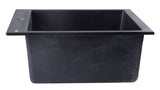 ALFI Black 24" Drop-In Single Bowl Granite Composite Kitchen Sink, AB2420DI-BLA