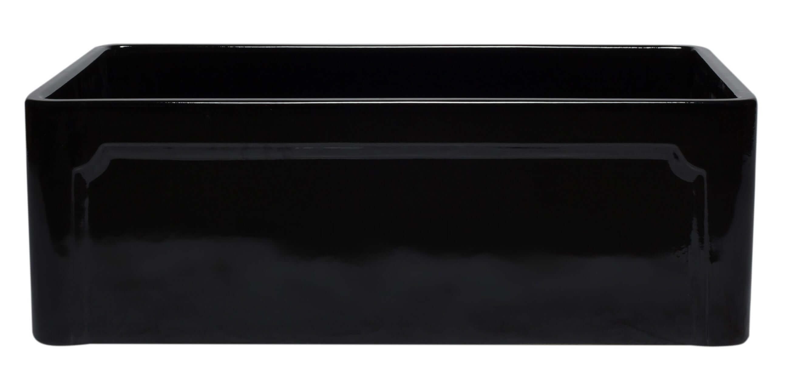 ALFI 30" Single Bowl Fireclay Farmhouse Apron Sink, Black Gloss, AB3020SB-BG - The Sink Boutique