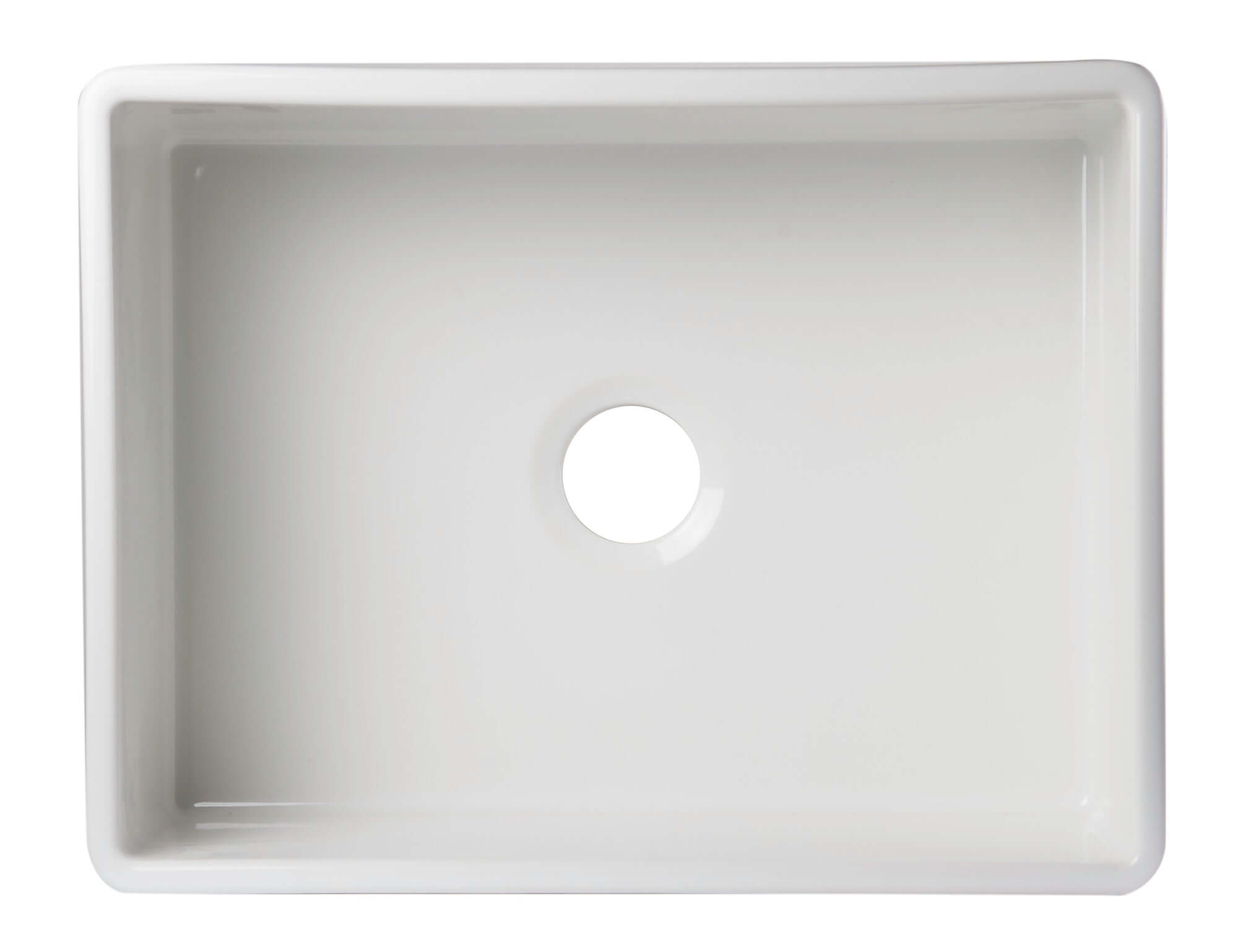 ALFI brand AB506-W White 26" Decorative Lip Apron Single Bowl Fireclay Farmhouse Kitchen Sink - The Sink Boutique