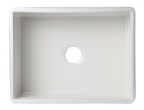 ALFI brand AB506-W White 26" Decorative Lip Apron Single Bowl Fireclay Farmhouse Kitchen Sink - The Sink Boutique