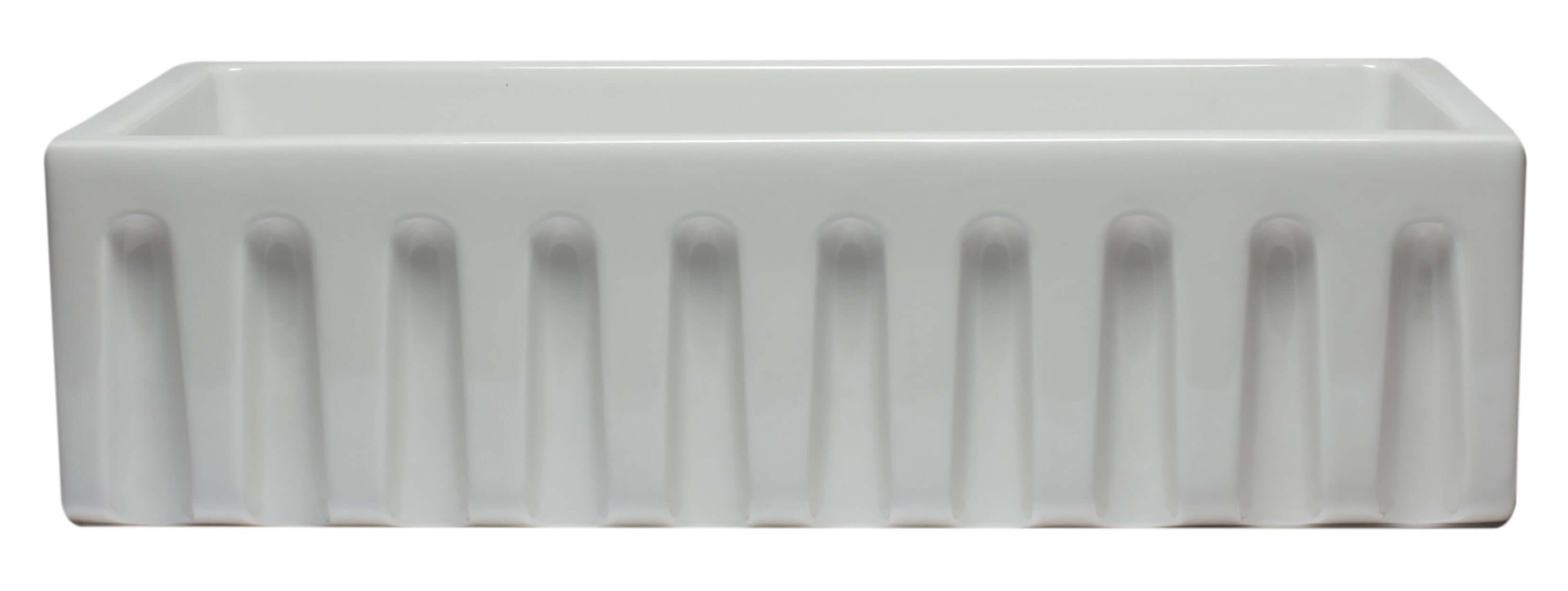 ALFI 36" Single Bowl Fireclay Farmhouse Kitchen Sink, White, Reversible, AB3618HS-W