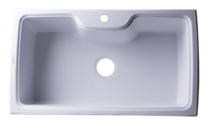 Alternate Image for ALFI White 35" Drop-In Single Bowl Granite Composite Kitchen Sink, AB3520DI-W