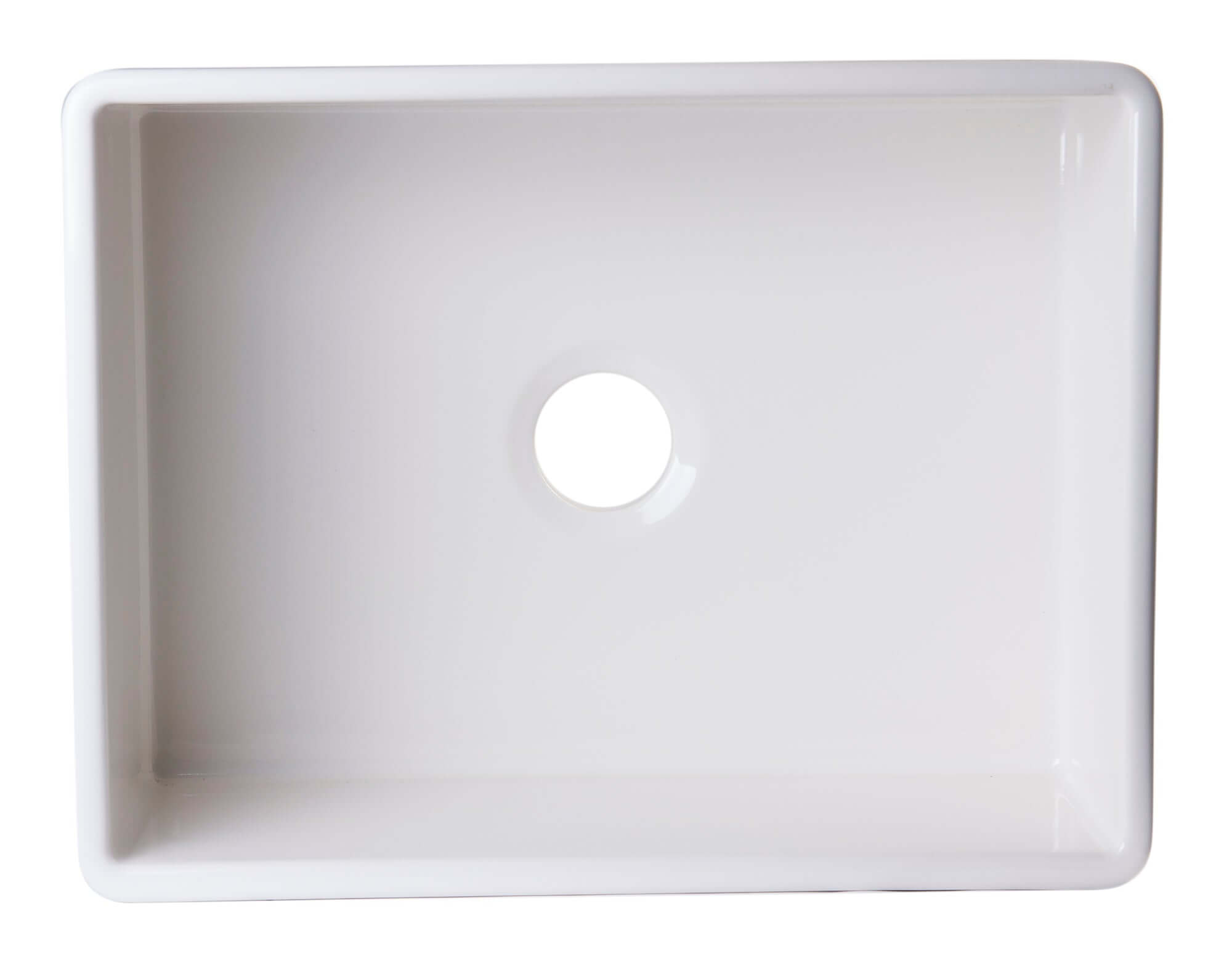 ALFI brand AB506-B Biscuit 26" Decorative Lip Apron Single Bowl Fireclay Farmhouse Kitchen Sink - The Sink Boutique