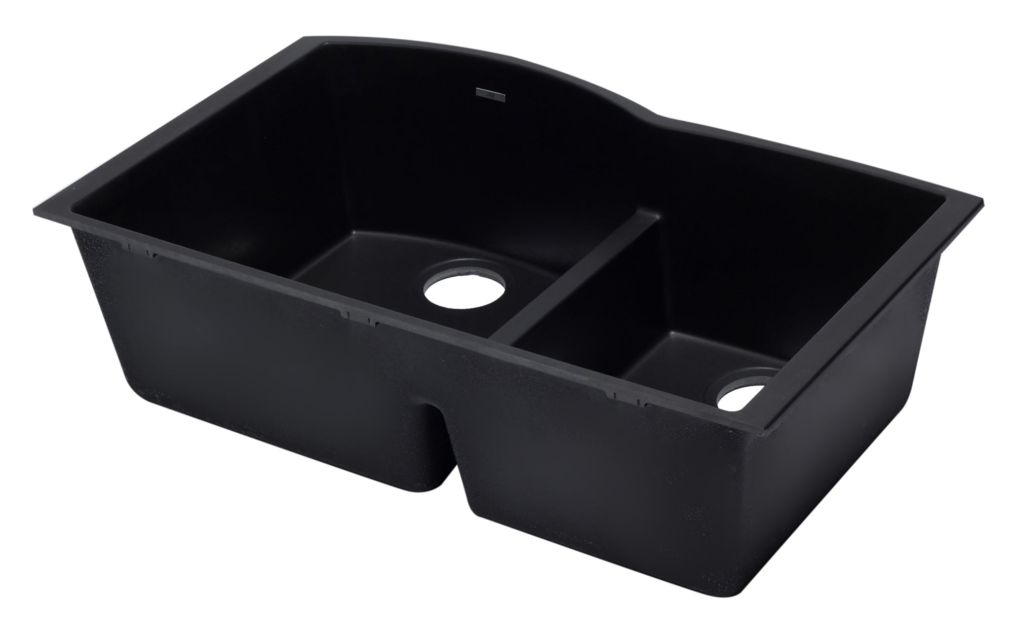 ALFI Black 33" Double Bowl Undermount Granite Composite Kitchen Sink, AB3320UM-BLA