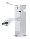 ALFI Polished Chrome Square Body Curved Spout Single Lever Bathroom Faucet, AB1258-PC