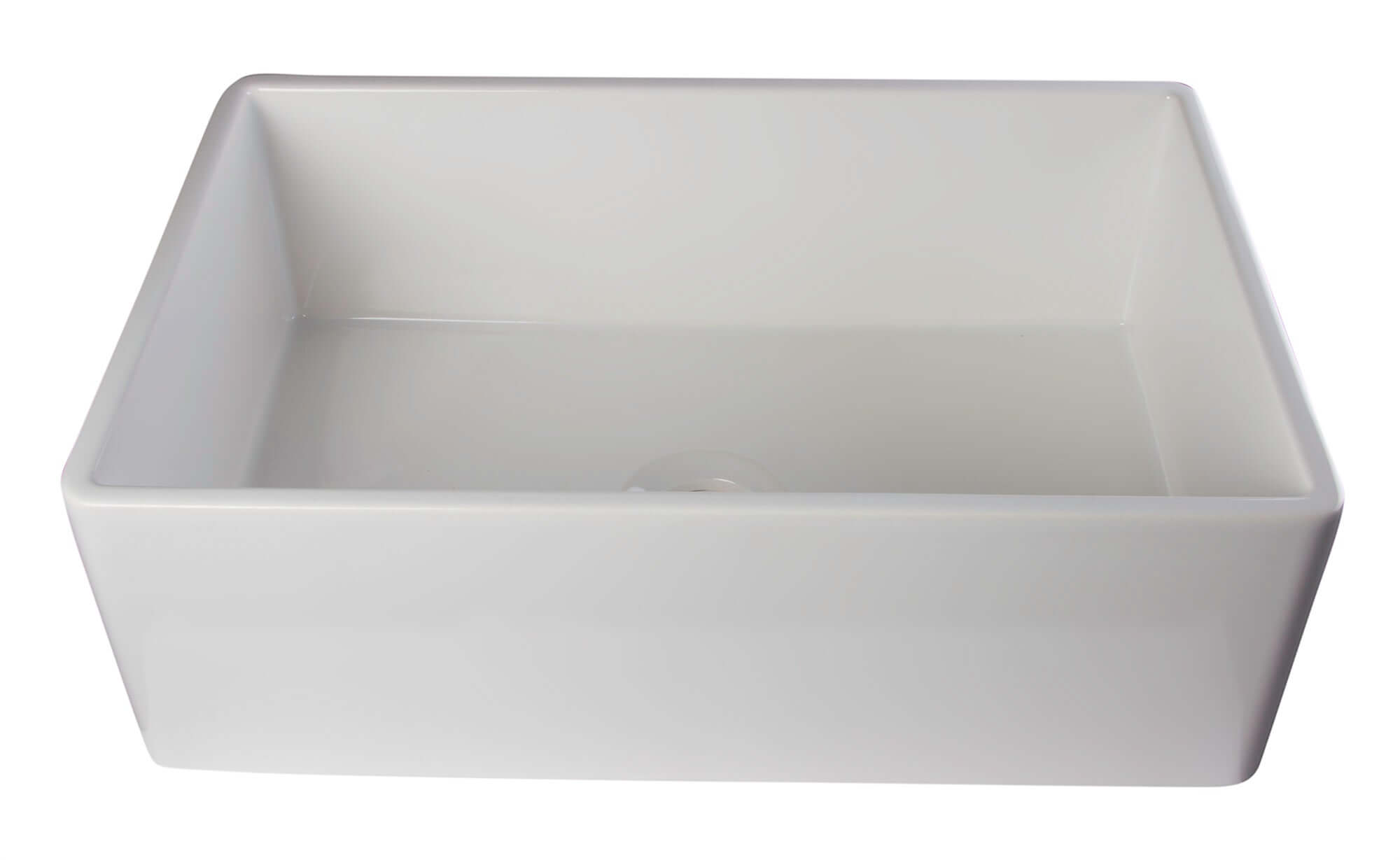 ALFI 30" Contemporary Smooth Fireclay Farmhouse Apron Sink, White, AB510-W