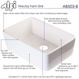 ALFI 23" Fireclay Smooth Apron Single Bowl Farmhouse Apron Sink, Biscuit - The Sink Boutique