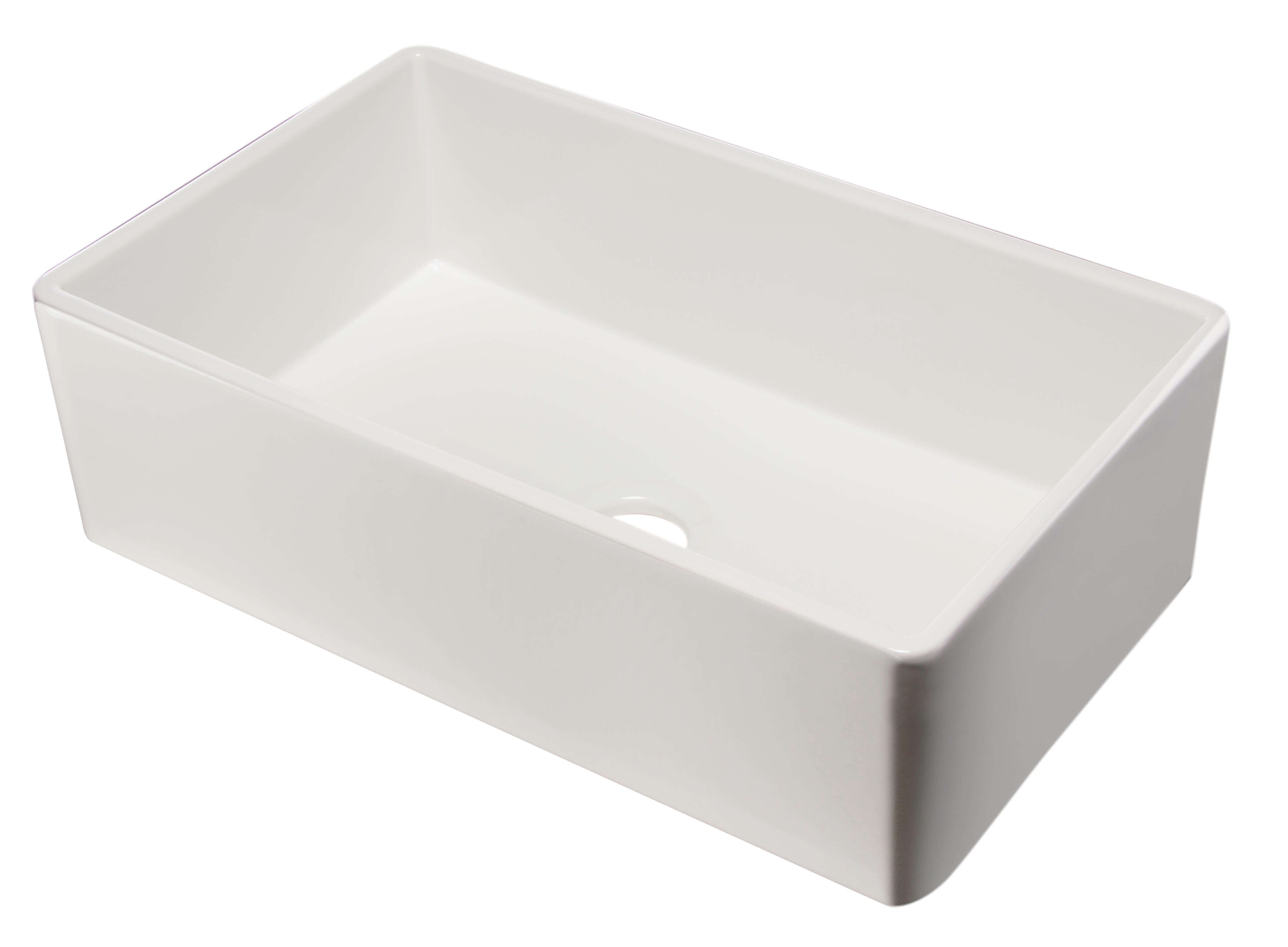 ALFI 33" Single Bowl Fireclay Farmhouse Apron Sink, White, AB533-W
