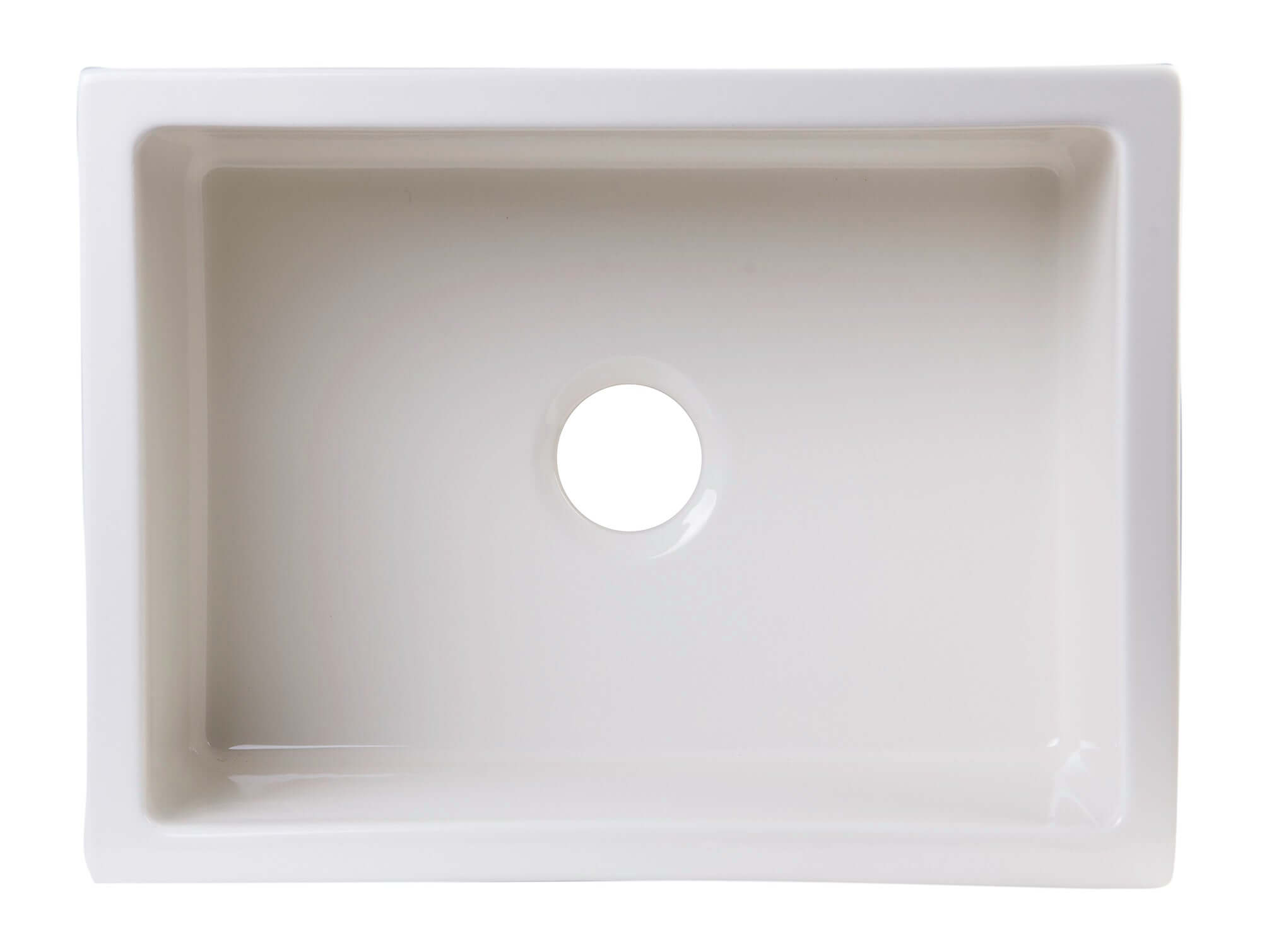 Alternate Image for ALFI 24" Thick Wall Single Bowl Fireclay Farmhouse Apron Sink, Biscuit, AB2418ARCH-B
