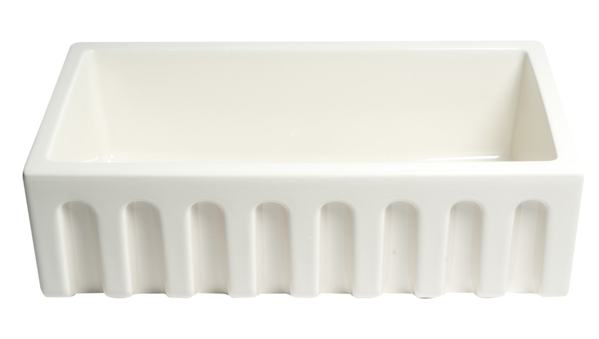 Alternate Image for ALFI 33" Fireclay Farmhouse Kitchen Sink, Single Bowl, Reversible, Biscuit, AB3318HS-B