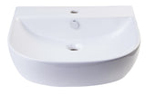 ALFI 20" White D-Bowl Porcelain Wall Mounted Bath Sink, AB110 - The Sink Boutique