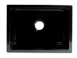 ALFI brand AB2418HS-BG 24" Black Gloss Reversible Smooth / Fluted Single Bowl Fireclay Farm Sink - The Sink Boutique