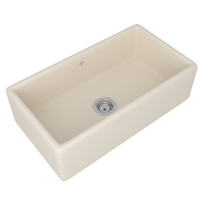 Rohl Shaws 33" Fireclay Single Bowl Farmhouse Apron Kitchen Sink, Parchment, RC3318PCT - The Sink Boutique