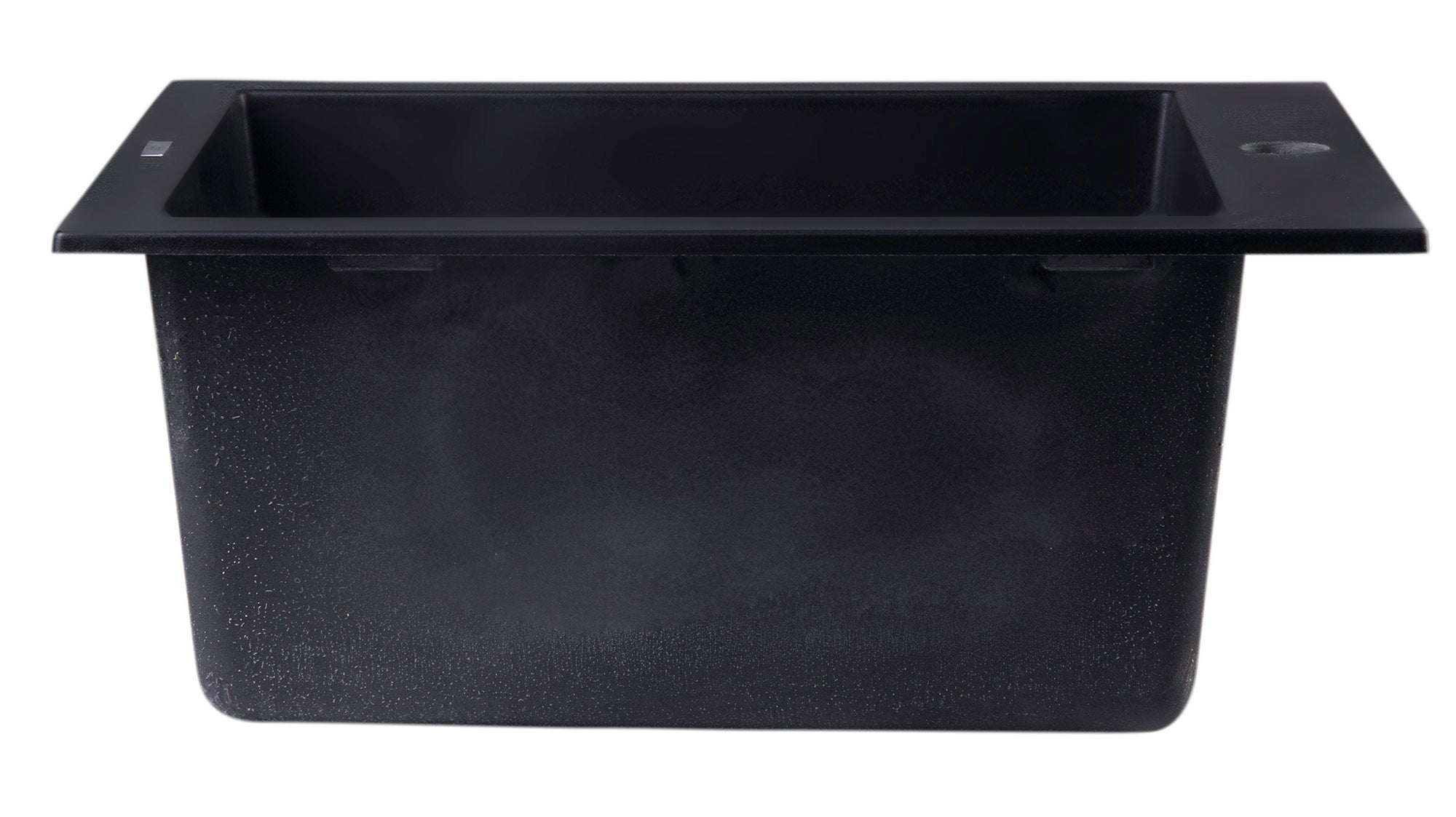 ALFI Black 17" Drop-In Rectangular Granite Composite Kitchen Prep Sink, AB1720DI-BLA
