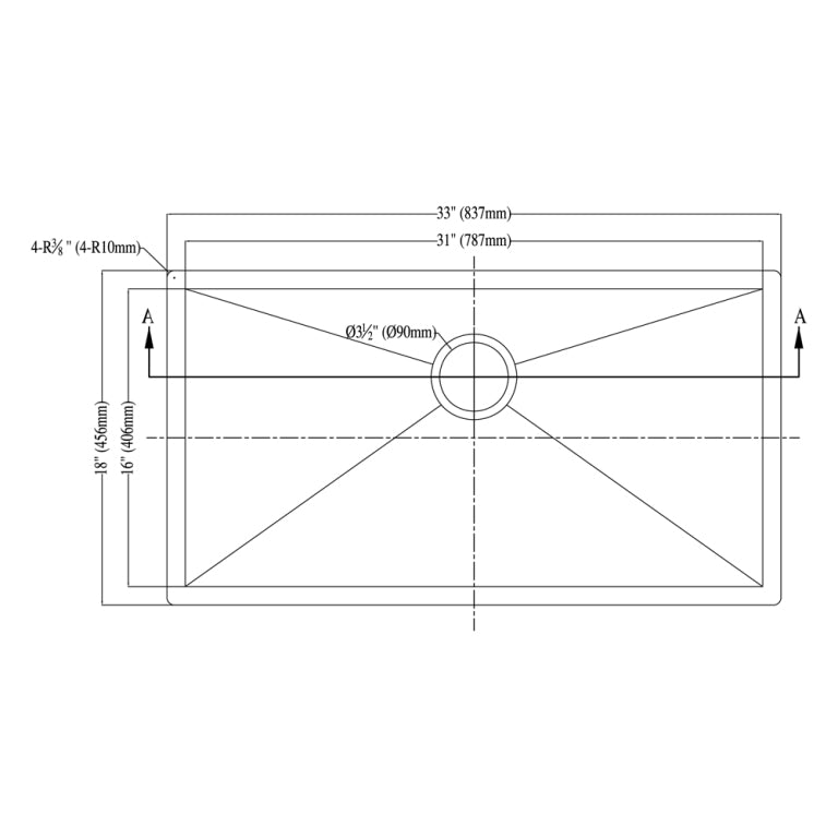 Dawn 33" Stainless Steel Undermount Kitchen Sink, DSQ3116 - The Sink Boutique