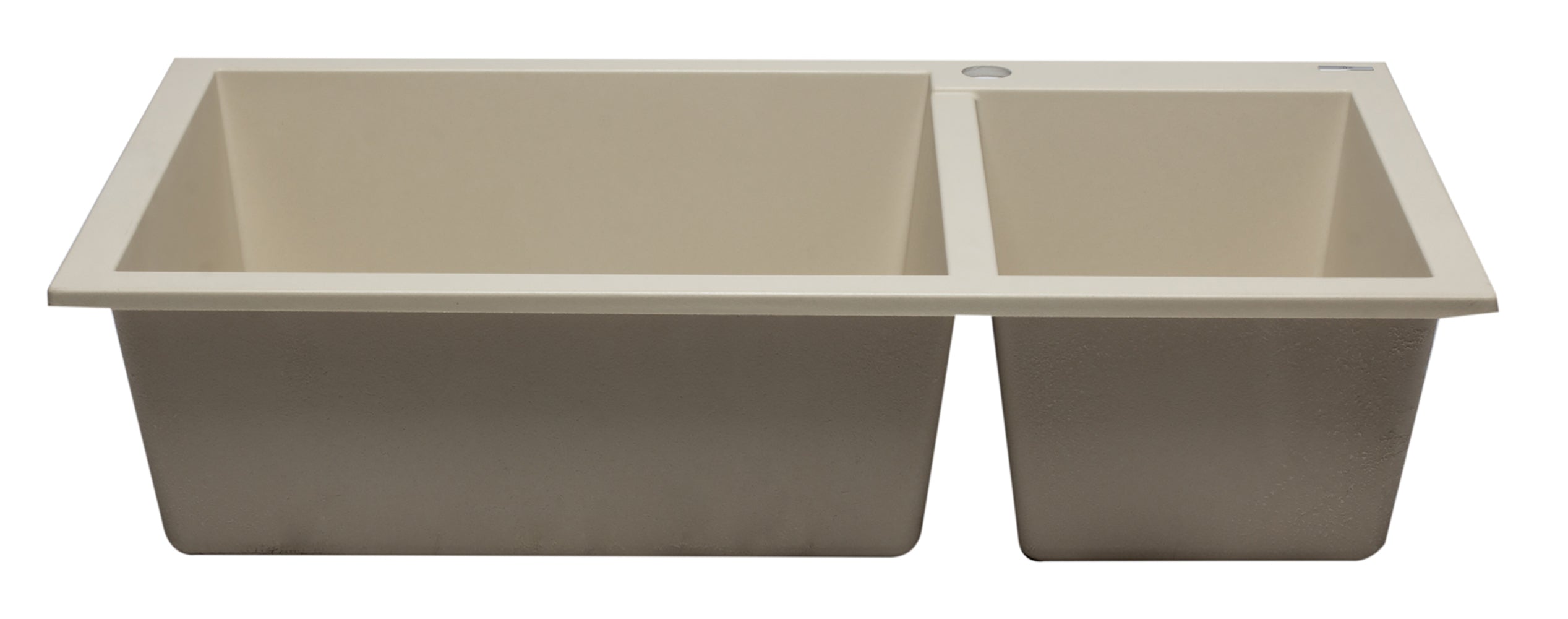 ALFI Biscuit 34" Double Bowl Drop In Granite Composite Kitchen Sink, AB3319DI-B