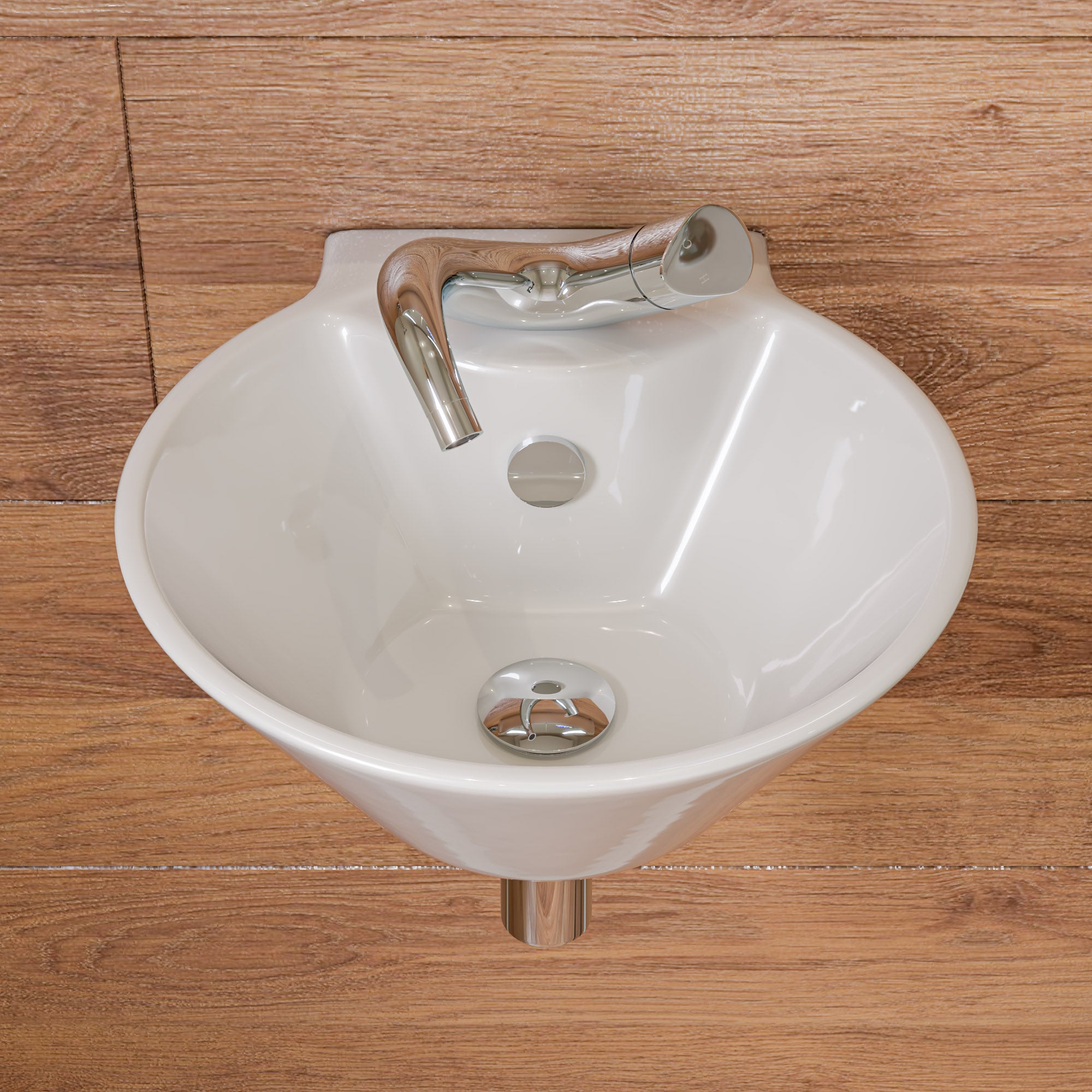 ALFI Wave Polished Chrome Single Lever Bathroom Faucet, AB1572-PC