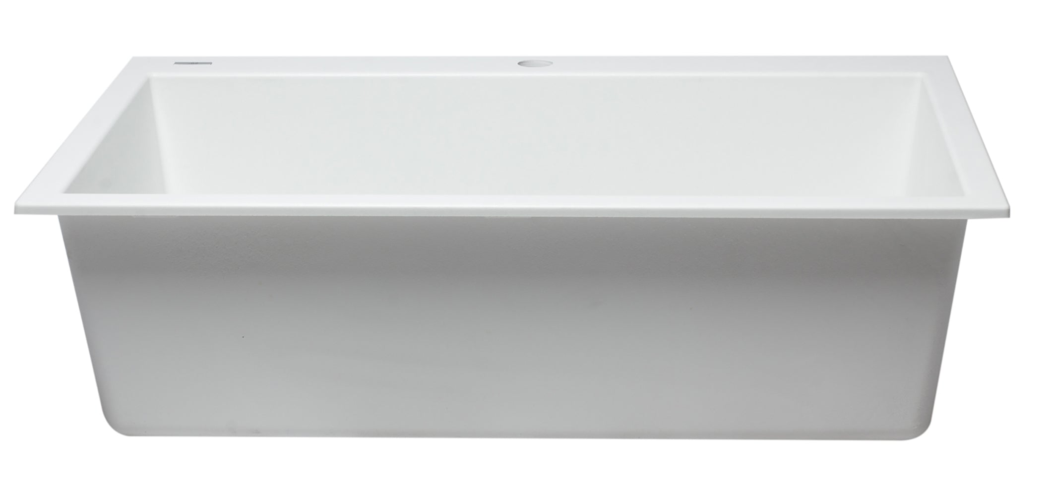 ALFI White 33" Single Bowl Drop In Granite Composite Kitchen Sink, AB3322DI-W