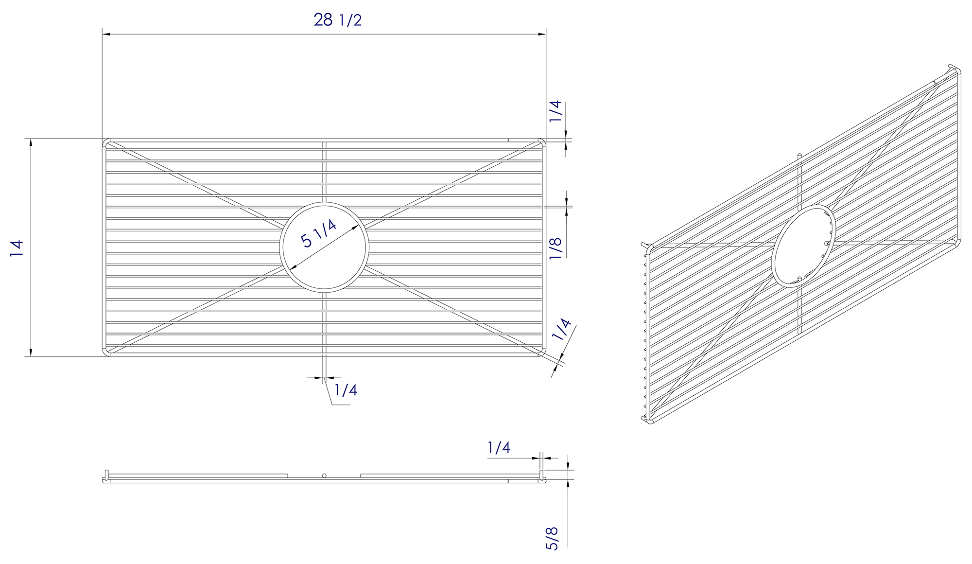 ALFI Stainless steel sink grid for AB3318SB