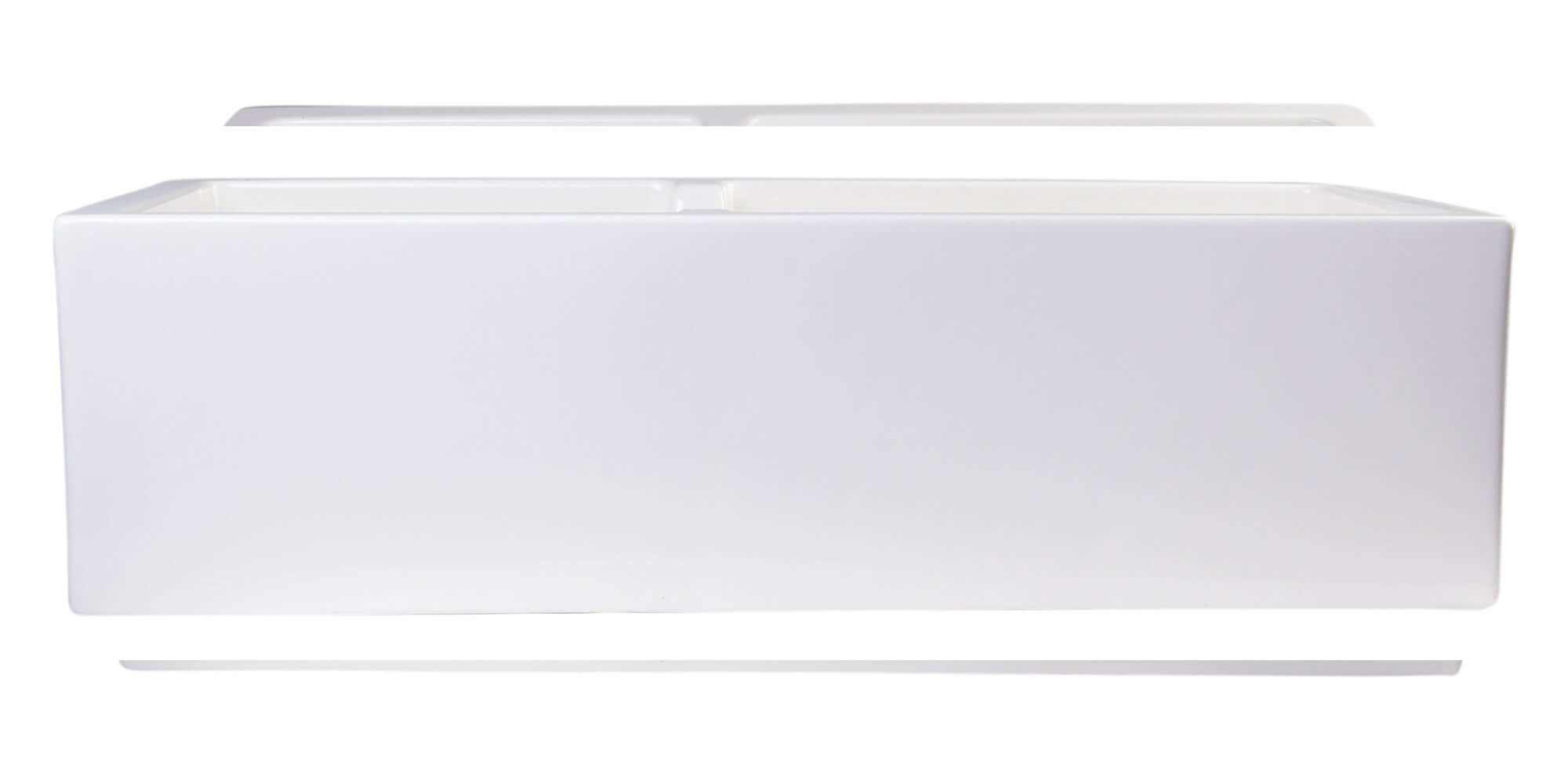 ALFI brand AB3618DB-B  36" Biscuit Smooth Apron Thick Wall Fireclay Double Bowl Farm Sink - The Sink Boutique