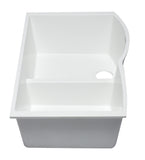 ALFI White 33" Double Bowl Undermount Granite Composite Kitchen Sink, AB3320UM-W
