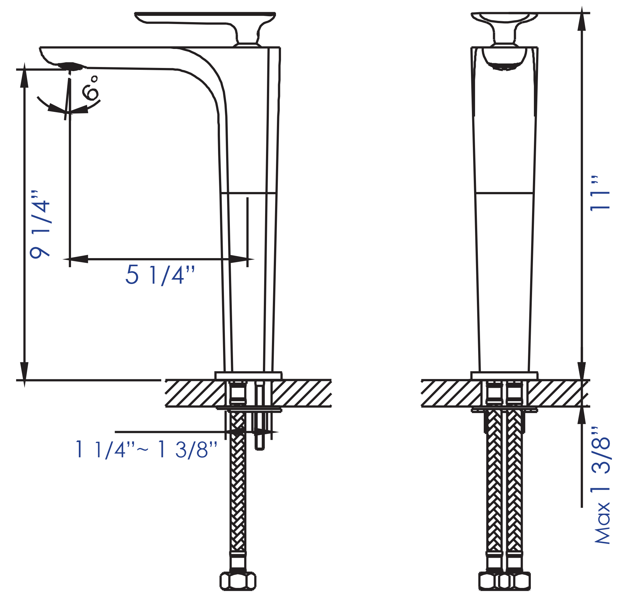 ALFI Polished Chrome Tall Single Hole Modern Bathroom Faucet, AB1778-PC