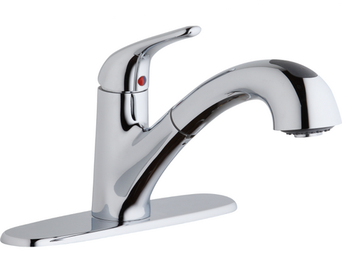 Elkay LK5000CR Everyday Single Hole Deck Mount Kitchen Faucet with Pull-out Spray Lever Handle and Optional Escutcheon Chrome - The Sink Boutique