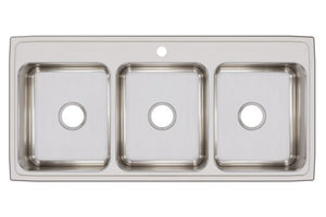 Alternate Image for Elkay Lustertone Classic 46" Stainless Steel Kitchen Sink, 33/33/33 Triple Bowl, 18 Gauge, 1 Faucet Hole, Lustrous Satin, LTR46221