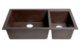 ALFI brand AB3319UM-C Chocolate 34" Double Bowl Undermount Granite Composite Kitchen Sink