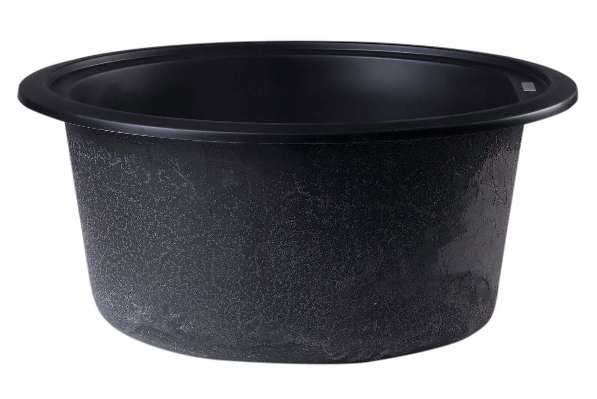 ALFI Black 17" Drop-In Round Granite Composite Kitchen Prep Sink, AB1717DI-BLA