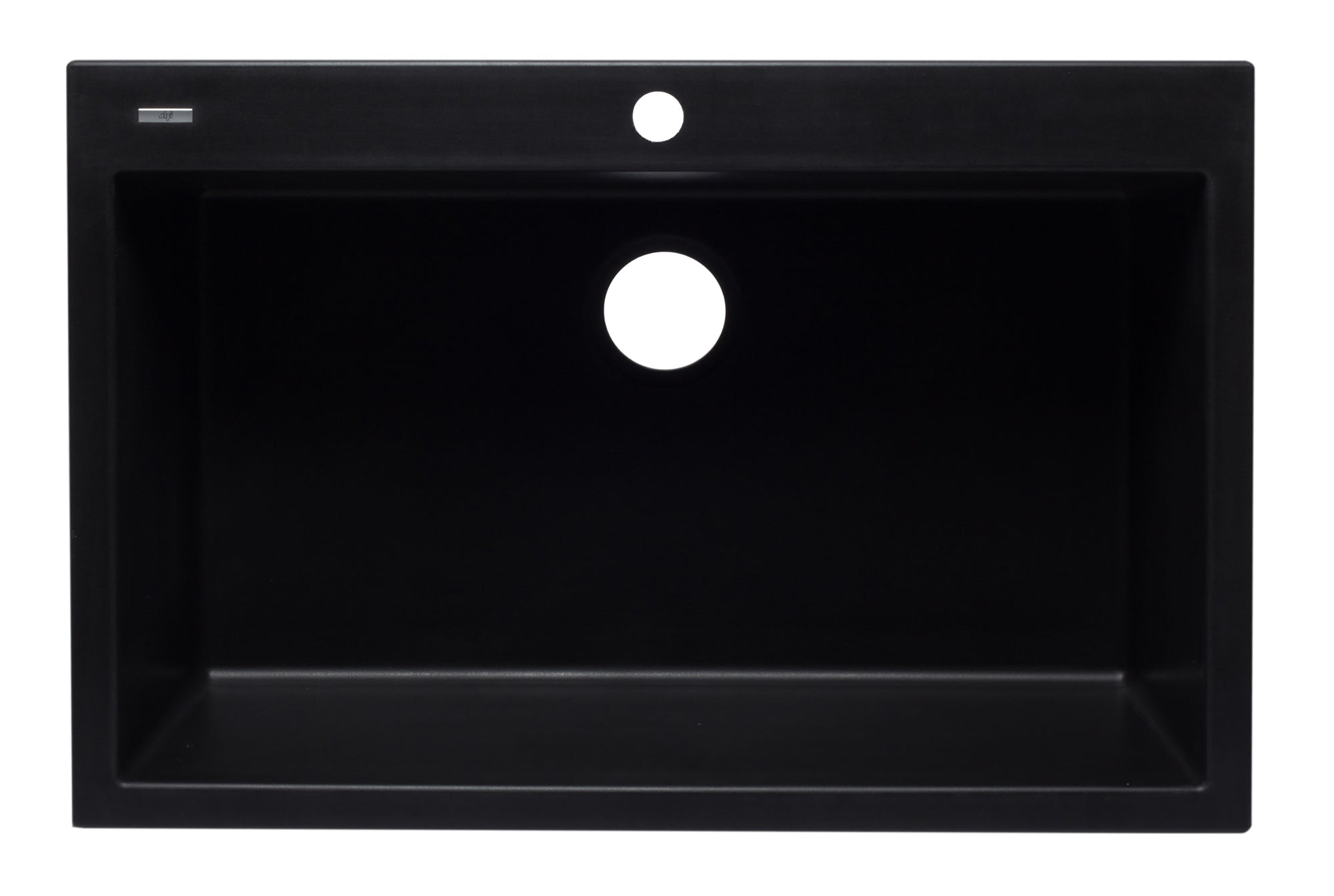 ALFI Black 33" Single Bowl Drop In Granite Composite Kitchen Sink, AB3322DI-BLA