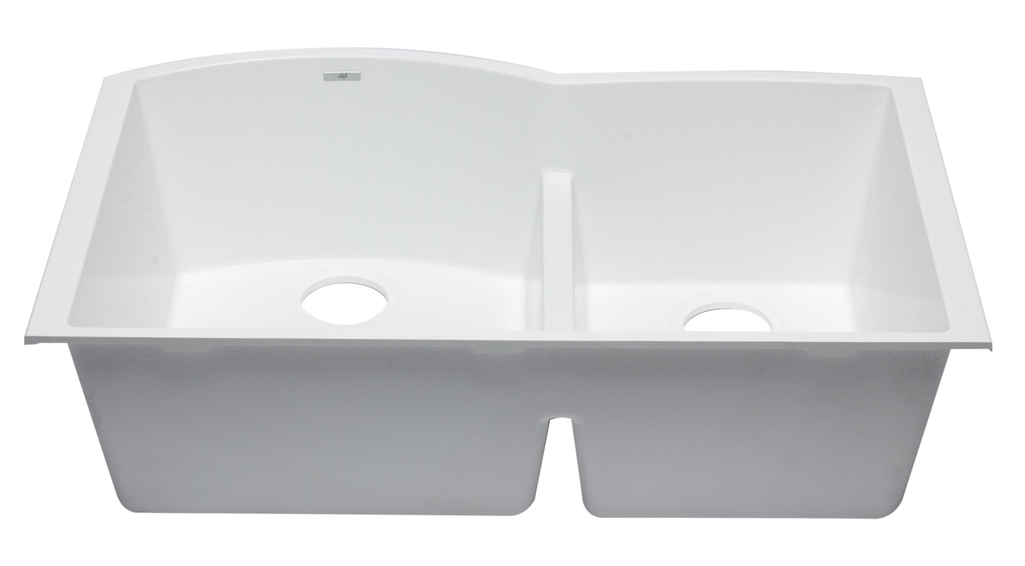 ALFI White 33" Double Bowl Undermount Granite Composite Kitchen Sink, AB3320UM-W