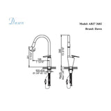 Dawn 15" 1.8 GPM Kitchen Faucet, Brushed Nickel, AB27 3602BN - The Sink Boutique