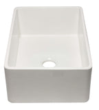 ALFI brand AB3020SB-W 30 inch White Reversible Single Fireclay Farmhouse Kitchen Sink Angled Side