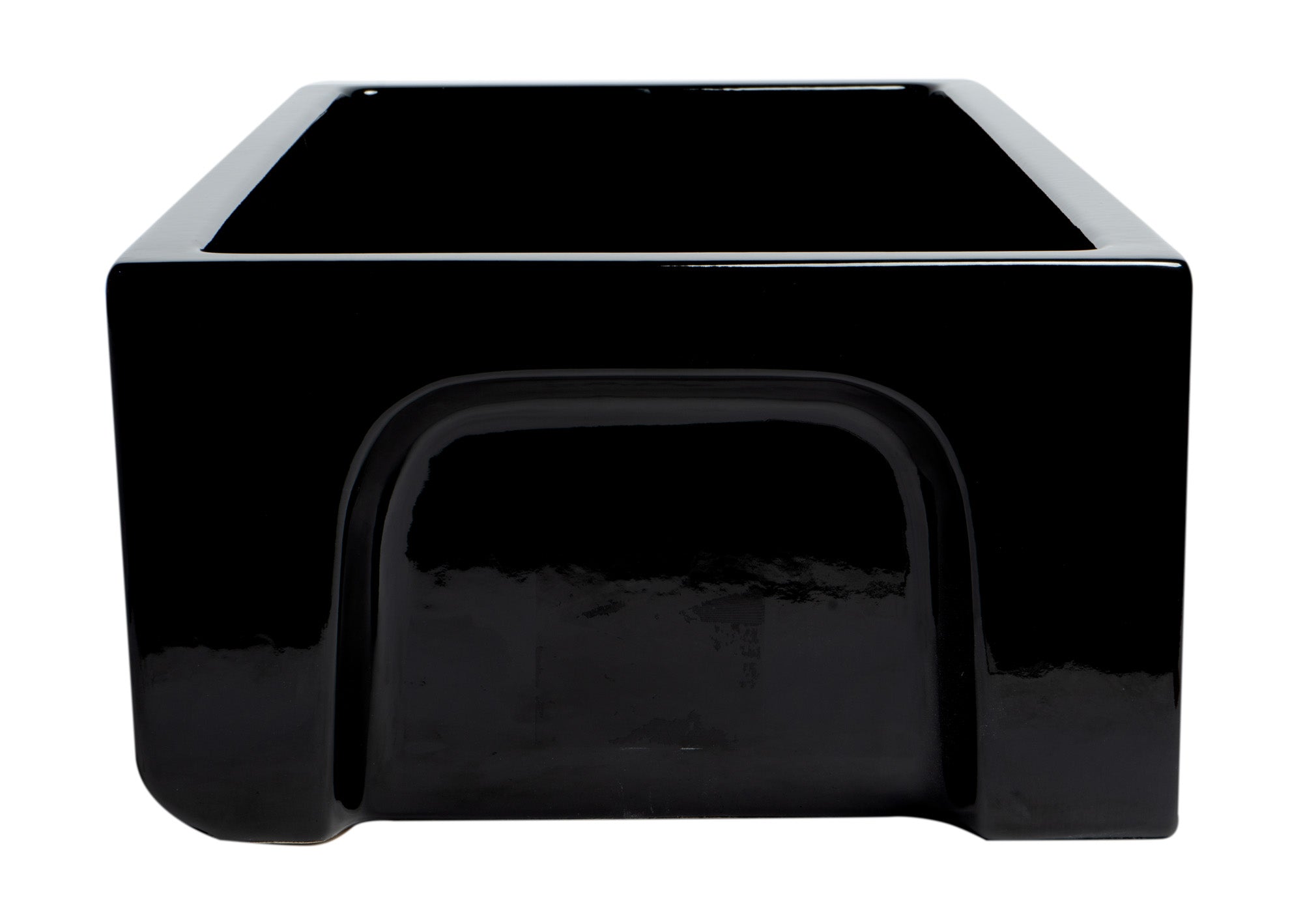 ALFI 36" Single Bowl Fireclay Farmhouse Kitchen Sink, Black Gloss, Reversible, AB3618HS-BG