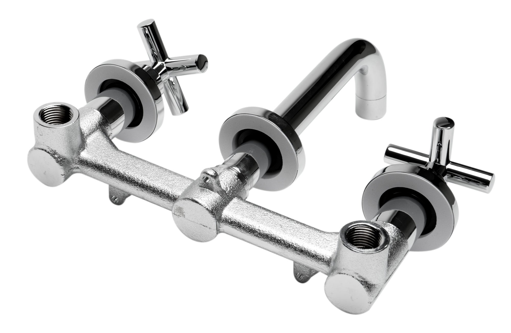 ALFI brand AB1035-PC Polished Chrome 8" Widespread Wall-Mounted Cross Handle Faucet - The Sink Boutique