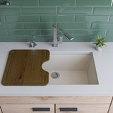 ALFI Biscuit 30" Undermount Single Bowl Granite Composite Kitchen Sink, AB3020UM-B