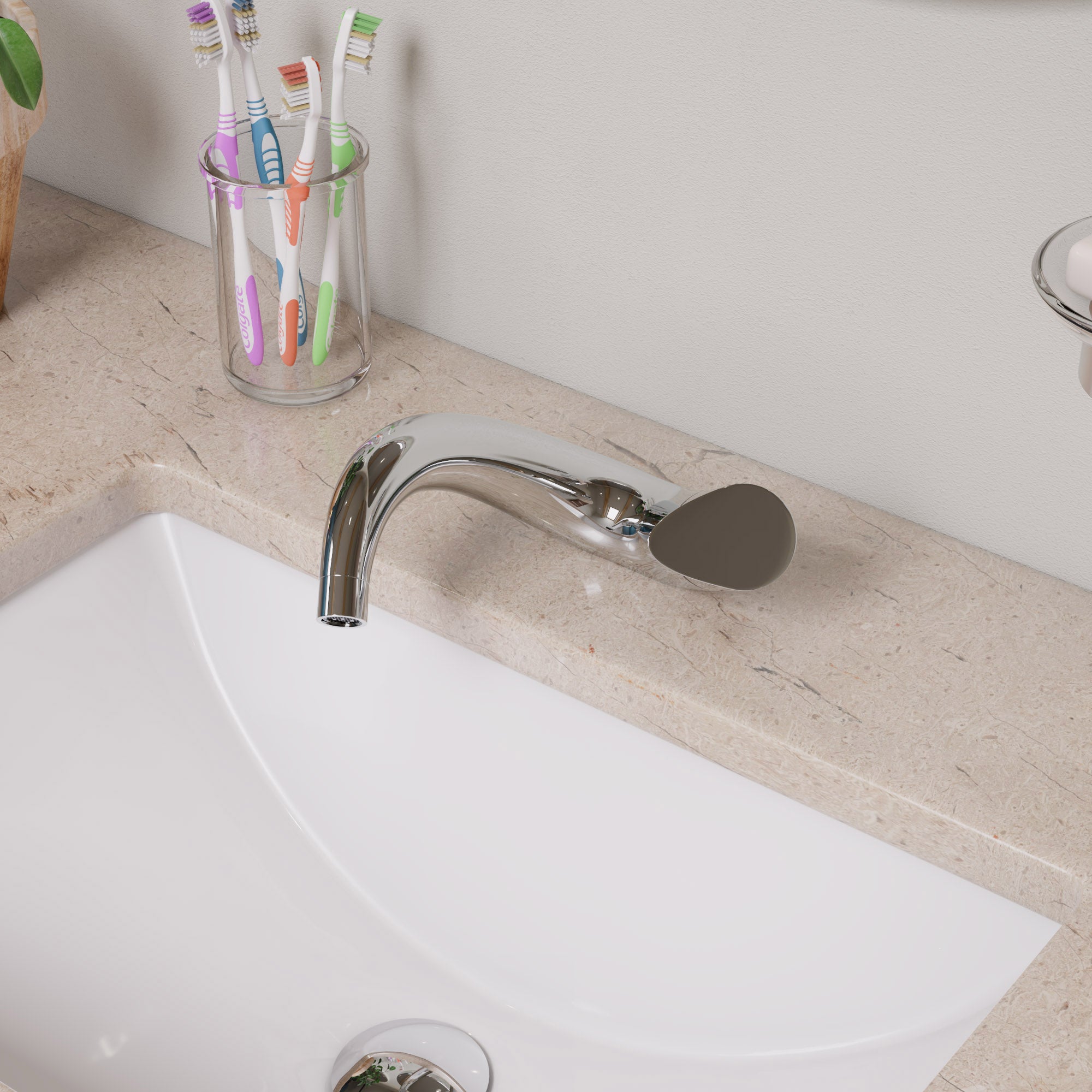 ALFI Wave Polished Chrome Single Lever Bathroom Faucet, AB1572-PC