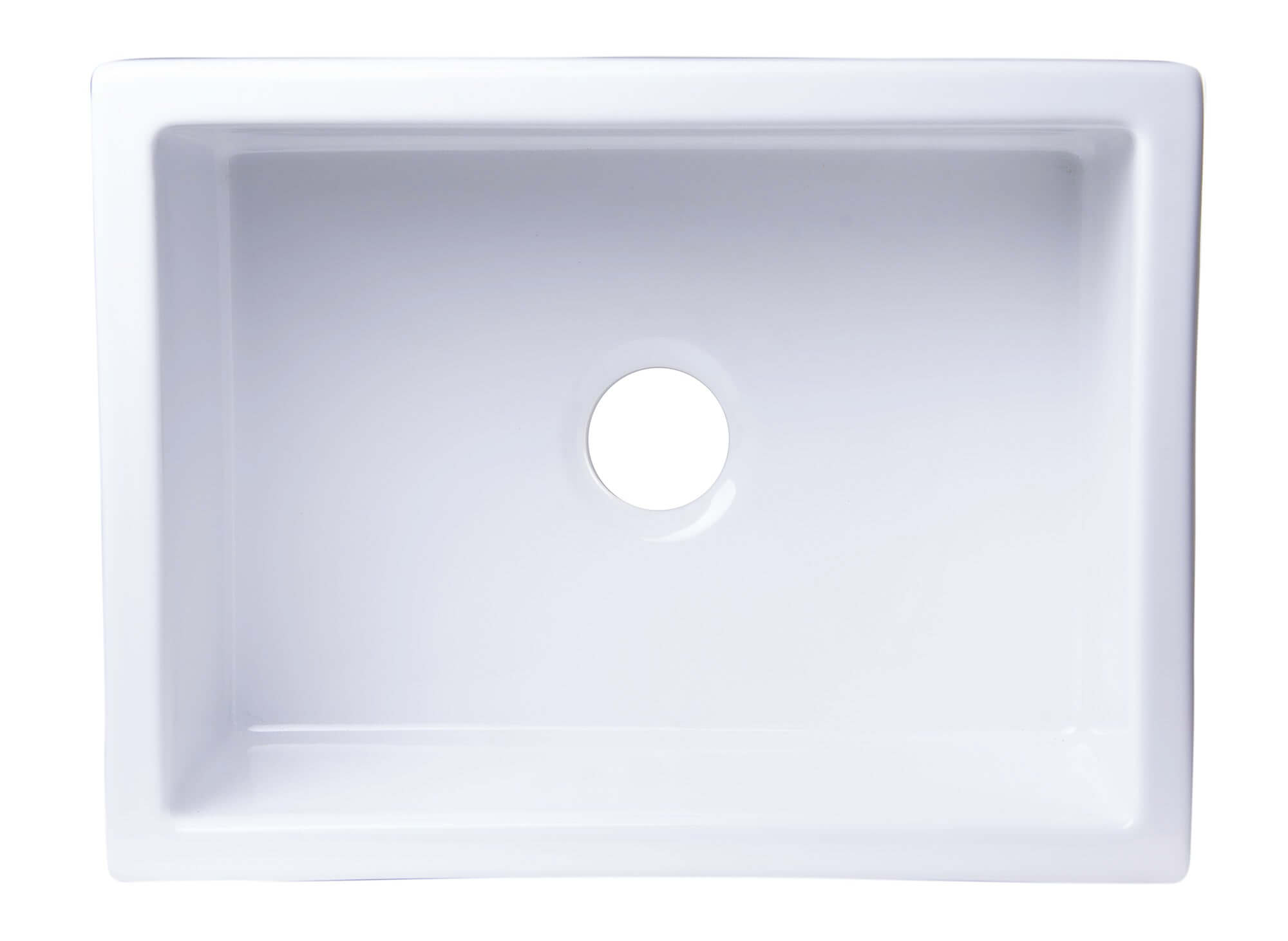 ALFI 24" Single Bowl Thick Wall Fireclay Farmhouse Apron Sink, White, AB2418SB-W