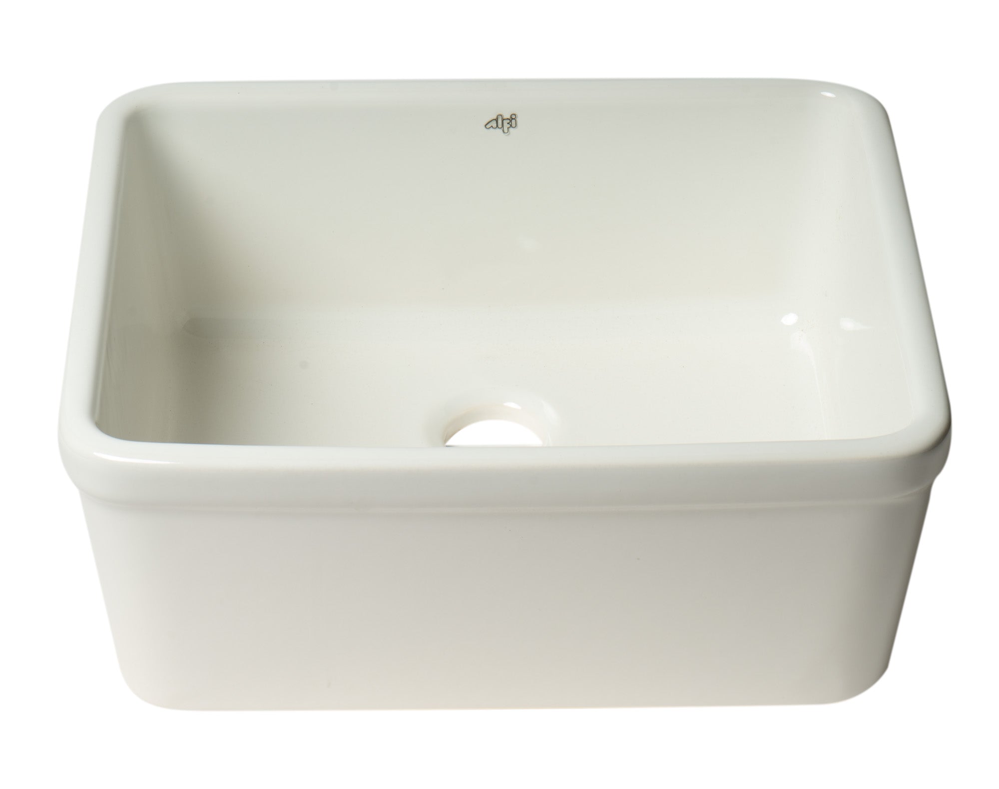 Alternate Image for ALFI brand 20" Single Bowl Apron Fireclay Farmhouse Kitchen Sink, White, AB507