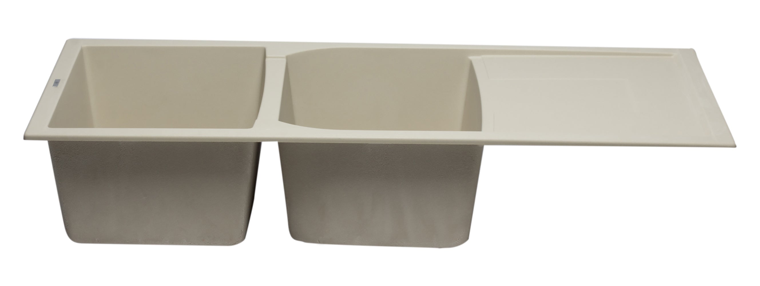 46 Tansi Double-Bowl Drop-In Sink with Drain Board - Cloud White