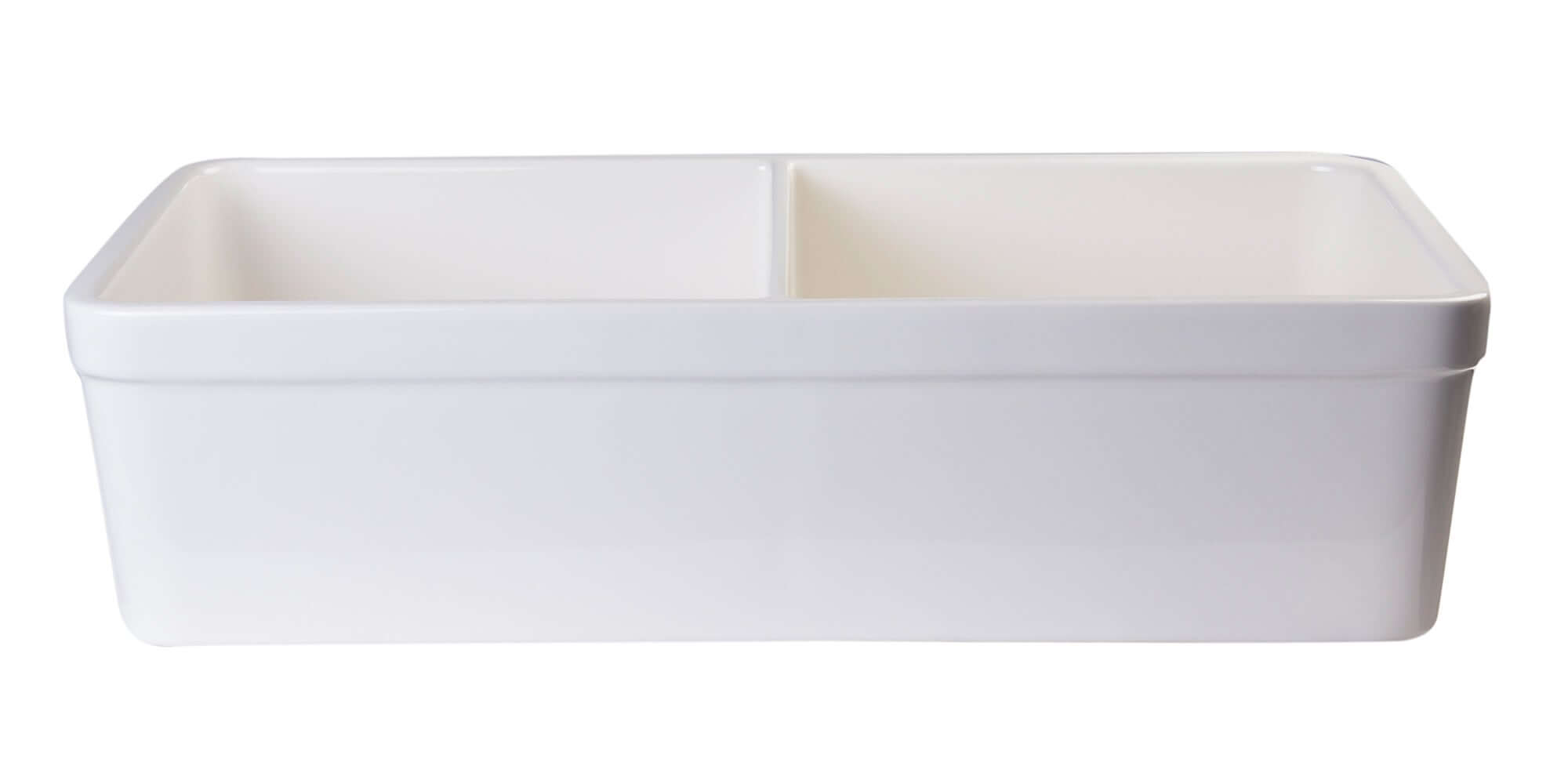 Alternate Image for ALFI 32" Double Bowl Fireclay Farmhouse Apron Sink, Biscuit, AB512-B