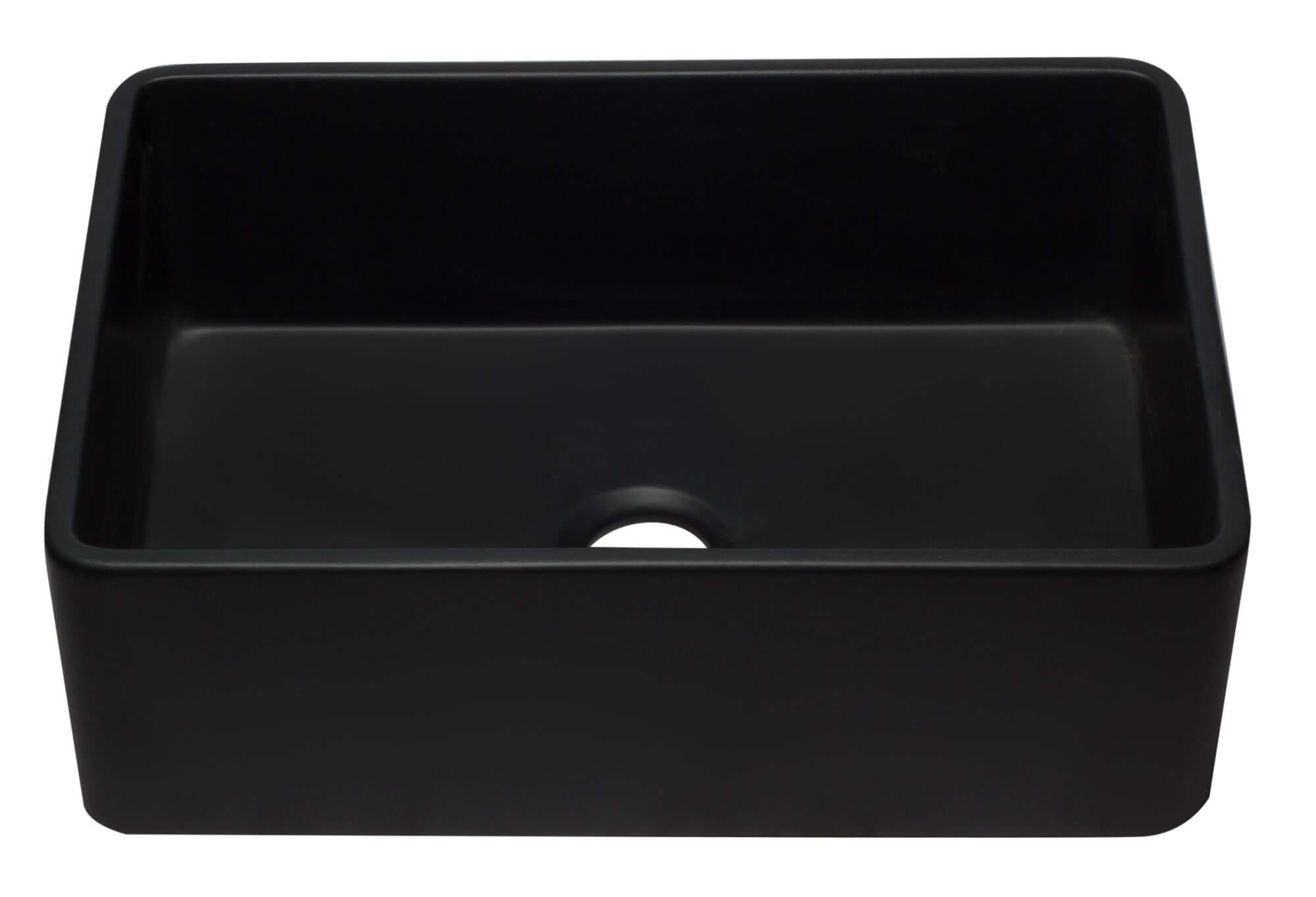 ALFI 30" Single Bowl Fireclay Farmhouse Apron Sink, Black Matte, AB3020SB-BM - The Sink Boutique